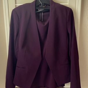 Calvin Klein Burgundy Suit Jacket and Skirt